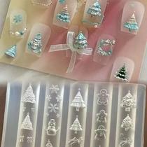 Molde De Silicone Fofo De Natal Para Arte De Unhas 3D, Ferramenta DIY Para Manicure E Resina, Molde Molde De Silicone Fofo De Natal Para Arte De Unhas 3D, Ferramenta DIY Para Manicure E Resina, Molde
