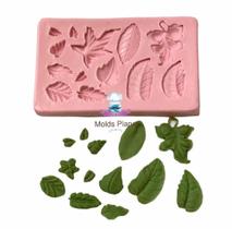 Molde de silicone folhas, resina, confeitaria, biscuit molds planet rb805