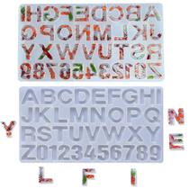 Molde de Silicone Forma de Letras Alfabeto Para Produtos de Resina