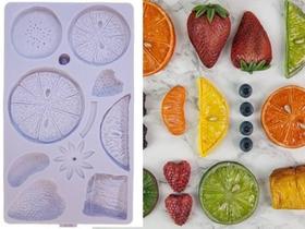 Molde de silicone frutas secas grande, resina, confeitaria, biscuit molds planet rb042