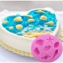 Molde de silicone fundo do mar, conchas , resina, confeitaria, biscuit molds planet