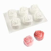 Molde de silicone FVVMEED Rose Flowers Shape 6 cavidades