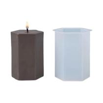 Molde De Silicone Geométrico 3D Para Velas Cilíndricas Hexagonais Quadradas Molde DIY Para Sabonetes