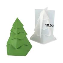 Molde De Silicone Geométrico De Árvore De Natal Para Velas Aromáticas De Pinheiro DIY, Sabonetes,