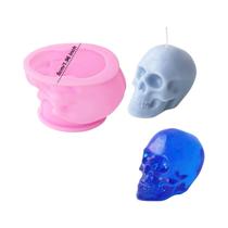 Molde De Silicone Grande Em Forma De Caveira 3D Para Fabricação De Velas Em Resina Epóxi Decoração