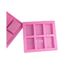 Molde De Silicone Grande Quadrado Para Sabonete Com 6 Cavidades Retangulares, Ferramenta Artesanal