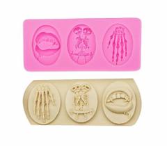 Molde de silicone halloween, caveira, mão, vampiro, resina, confeitaria, biscuit molds planet