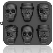 Molde de silicone HKNMTT Halloween Skull Cake Pan x6 Molde de silicone HKNMTT Halloween Skull Cake Pan x6