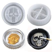 Molde de silicone Hyzaphix Skull Ashtray Resina Decoração de Halloween Molde de silicone Hyzaphix Skull Ashtray Resina Decoração de Halloween