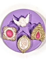 Molde de silicone jóias anjo para decorar f60 - Confeitaria dos moldes