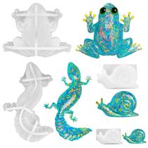 Molde de silicone KH866 4 peças com formatos de sapo, lagarto e caracol Molde de silicone KH866 4 peças com formatos de sapo, lagarto e caracol
