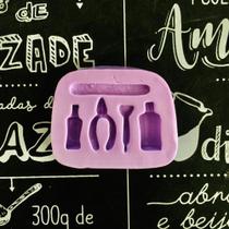 Molde de silicone kit manicure confeitaria biscuit f503