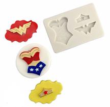 Molde de silicone kit mulher maravilha, resina, confeitaria, biscuit molds planet rb020