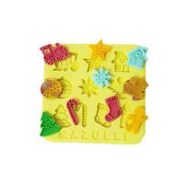 Molde de Silicone - Kit Natal - Quadrado - Cod 132 - 1 UN - Mazulli - Rizzo