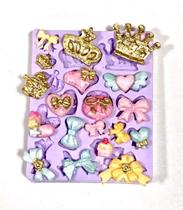 Molde de silicone laços coroas para confeitar f32 Molde de silicone laços coroas para confeitar f32