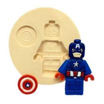 Molde de silicone lego, capitão américa