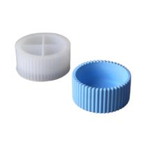 Molde De Silicone Listrado Para Frascos De Velas, Caixas De Armazenamento, Porta-Lápis, Vasos,