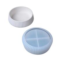 Molde De Silicone Listrado Redondo Para Vaso De Flores, Pote De Vela, Resina, Concreto, Ferramenta Molde De Silicone Listrado Redondo Para Vaso De Flores, Pote De Vela, Resina, Concreto, Ferramenta