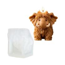 Molde De Silicone Mamute Sorridente Com Olhos Expressivos E Design De Tronco Longo Para Aniversários