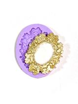 Molde de silicone mini moldura oval para decorar f131