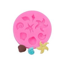 Molde de silicone Mini Ocean para estrelas do mar, conchas e resina