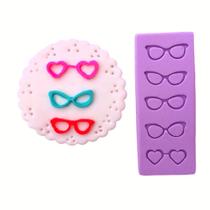 Molde de silicone mini óculos para decorar f666