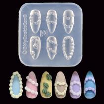 Molde de silicone Nail Art LIFOOST Embossed Cream Chain Design Molde de silicone Nail Art LIFOOST Embossed Cream Chain Design