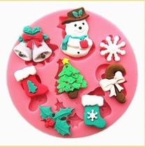 Molde de silicone natal, boneco de neve, floco, resina, confeitaria, biscuit molds planet rb856