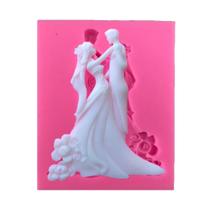 Molde de silicone noivos casamento para decorar f268