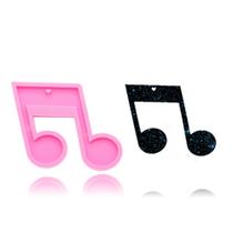 Molde De Silicone Notas De Musical, Resina, Chaveiro Rb1124