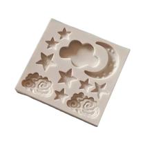 Molde De Silicone Nuvem Lua Estrela Padrão Geométrico Artesanal DIY Para Chocolate, Doces, Decoração