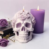 Molde de silicone ORGSUMMER 3D Skull Rose Flower Candle Making Molde de silicone ORGSUMMER 3D Skull Rose Flower Candle Making