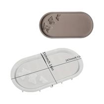 Molde de Silicone Oval para Rosa Borboleta - Faça Sua Própria Bandeja de Concreto ou Gesso