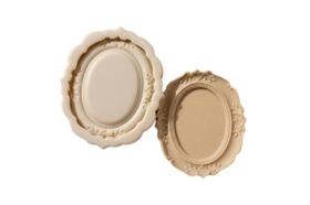Molde de silicone oval vintage floral 10 x 11 cm para moldura DIY Molde de silicone oval vintage floral 10 x 11 cm para moldura DIY