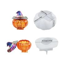 Molde De Silicone Para Abóbora De Halloween Com Tampa De Silicone E Fita Adesiva Para Pote De