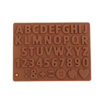 Molde de silicone para alfabeto e números - 26 letras e símbolos Molde de silicone para alfabeto e números - 26 letras e símbolos