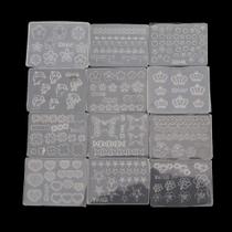 Molde de silicone para arte de unhas HELYZQ Mini Leaves Flower Animals