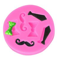 Molde de silicone para bigode, gravata borboleta e pente para bolo e chocolate