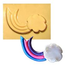 Molde de Silicone para Biscuit Casa da Arte - Modelo: Arco-íris Chuva de Amor 1401