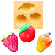 Molde de Silicone para Biscuit Casa da Arte - Modelo: Caju, maçã e morango - 1329