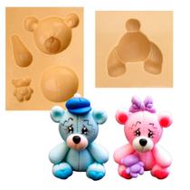 Molde de Silicone para Biscuit Casa da Arte - Modelo: Casal de Urso Lembranças 1225