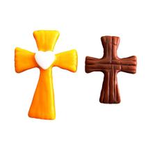Molde de Silicone para Biscuit Casa da Arte Modelo: Crucifixo com 2 Tamanhos 1387