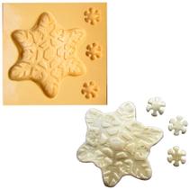 Molde de Silicone para Biscuit Casa da Arte - Modelo: Estrela e Flocos de Neve 1286