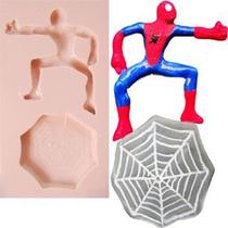 Molde de Silicone para Biscuit Casa da Arte - Modelo: Homem Aranha na Teia 1012