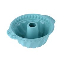 Molde de silicone para bolo Bundt de 9 polegadas azul nórdico, antiaderente