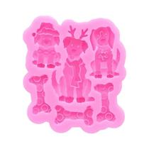 Molde De Silicone Para Bolo De Fondant De Natal Com Papai Noel, Boneco De Neve E Pinguim, Decoração