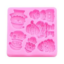 Molde De Silicone Para Bolo De Fondant De Natal Com Papai Noel, Boneco De Neve E Pinguim, Decoração