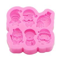 Molde De Silicone Para Bolo De Fondant De Natal Com Papai Noel, Boneco De Neve E Pinguim, Decoração