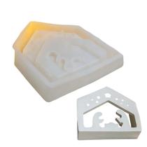 Molde De Silicone Para Cenário De Natal, Suporte Para Vela Tealight DIY, Velas Aromáticas Criativas
