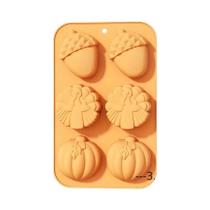 Molde De Silicone Para Chocolate Com Tema De Ação De Graças: Abóbora, Folha De Bordo, Esquilo E Molde De Silicone Para Chocolate Com Tema De Ação De Graças: Abóbora, Folha De Bordo, Esquilo E